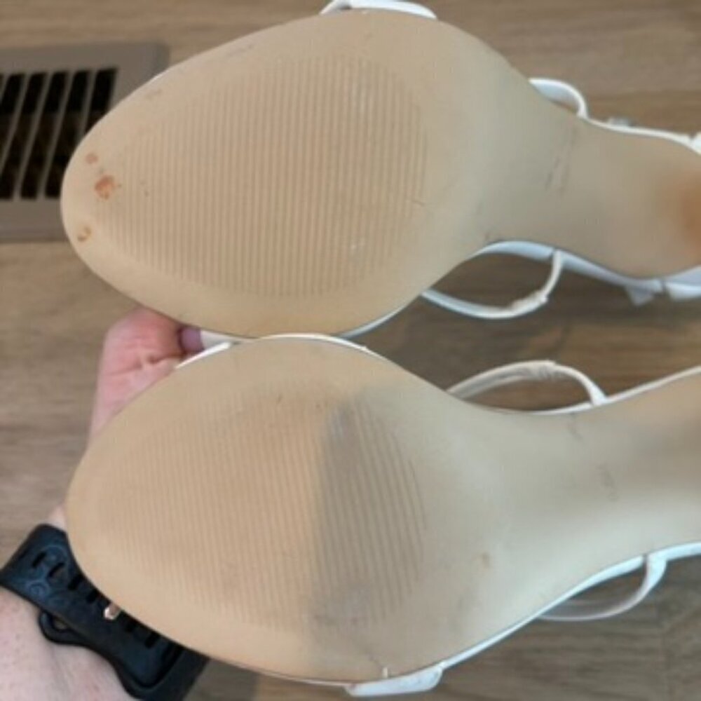 ** Steve Madden White Sheena heel Strappy Sandals 9.5 - Picture 5 of 7
